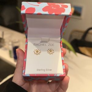 Rachel Zoe Sterling Silver Flower Earrings